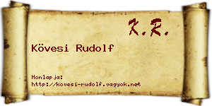 Kövesi Rudolf névjegykártya